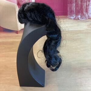 Unbranded Doll Wig Size 12-13 Loose Long Black Curls w/Bangs EUC